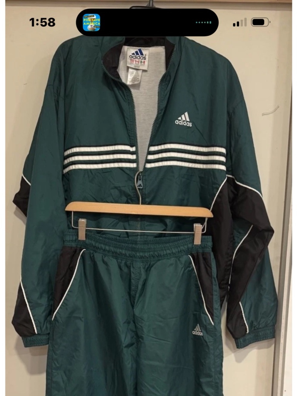 Vintage Y2K  ADIDAS Copa Soccer Men Small Green Black Nylon Track Jacket Pants